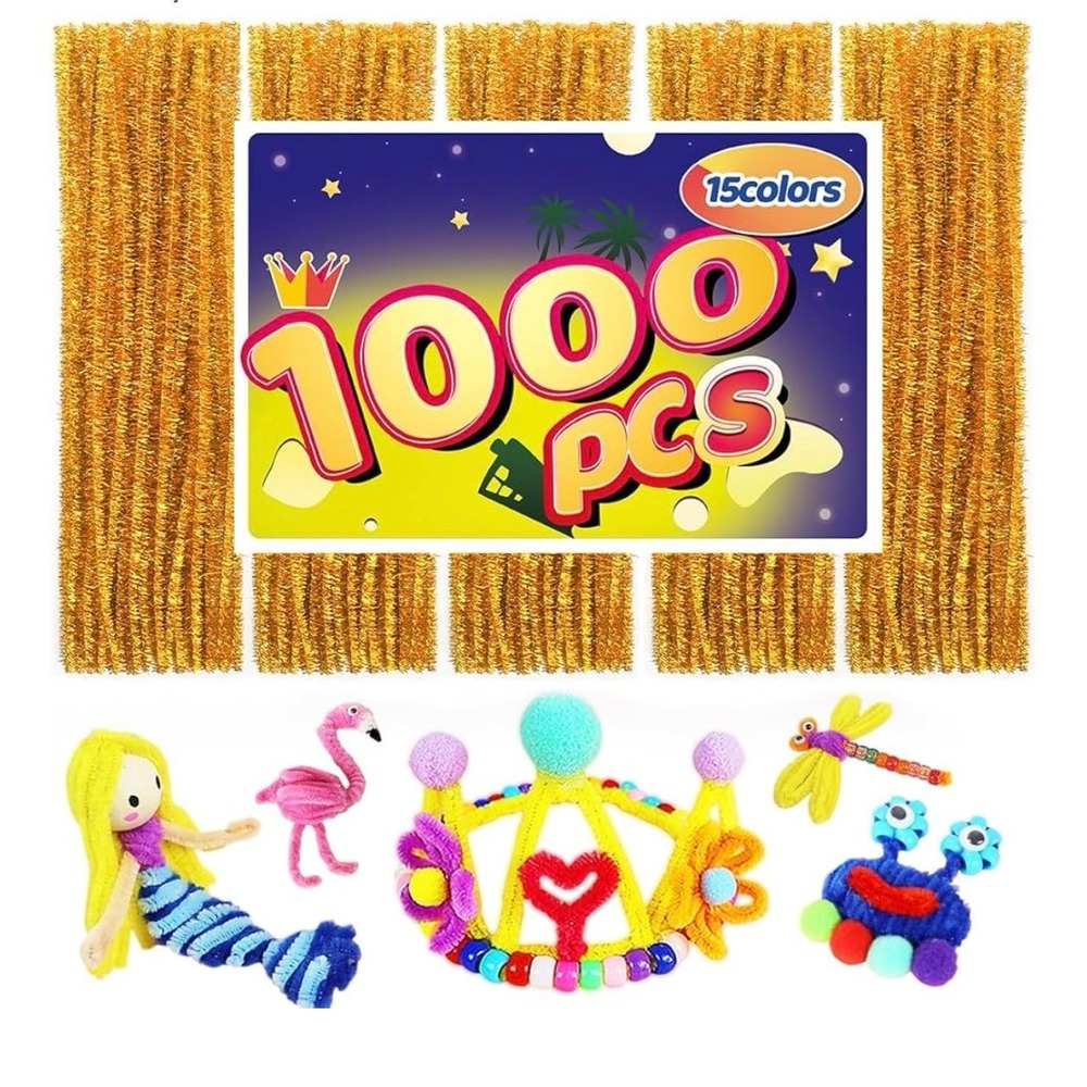 Pipe Cleaners, Pipe Cleaners Craft, Arts‎ and Crafts,  (1000 Golden Glitt